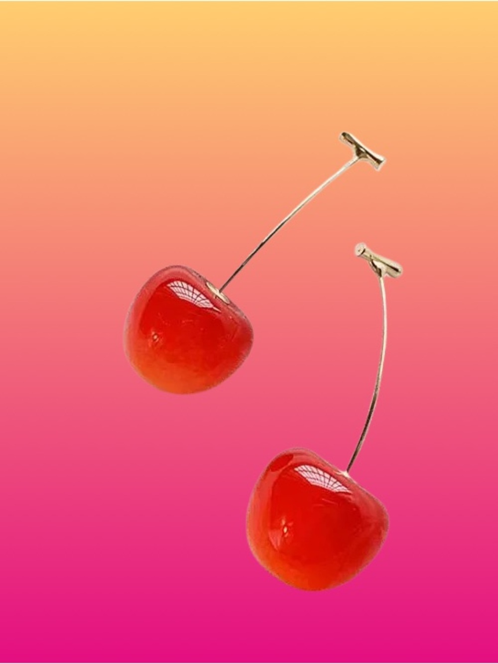 Cherry Drop Earrings - Red Cherry Dangle Earrings